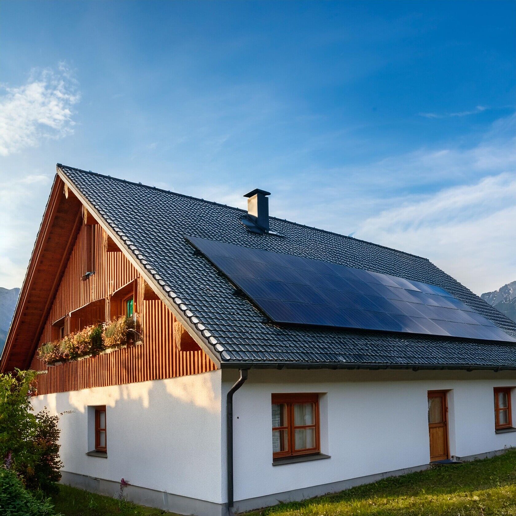 Firefly Eine Photovoltaik Anlage Auf Einem Taypisch Österreichischem Haus Mit Schrägdach 45532