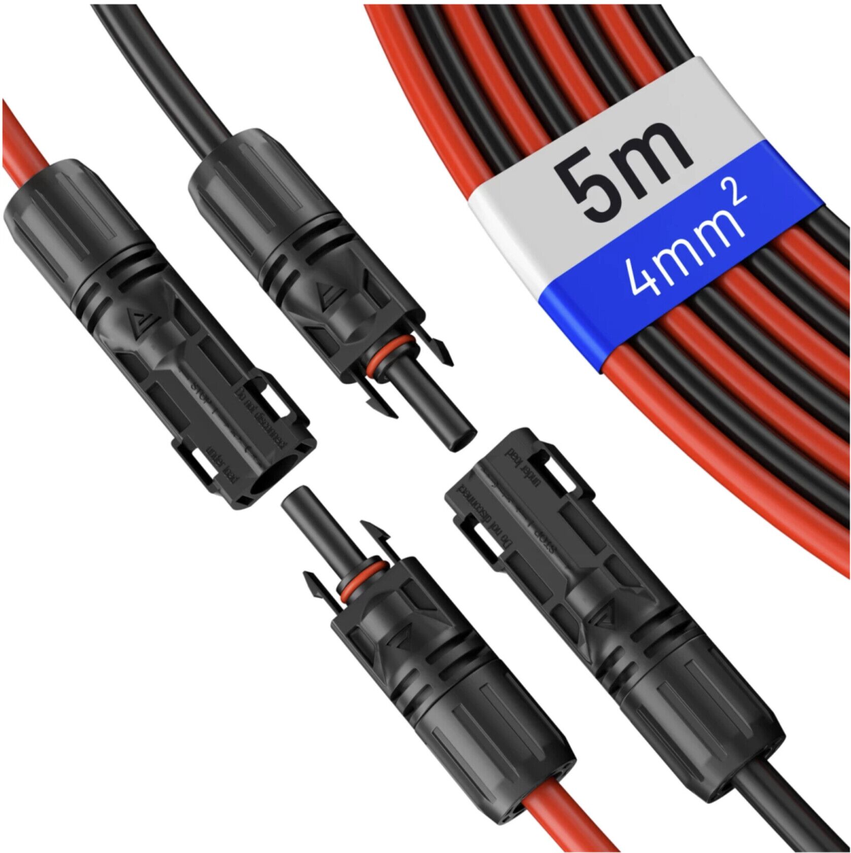 5m zonnekabel verlengkabel 4mm2 zwart:rood 5m zonnekabel verlengkabel 4mm2 zwart:rood